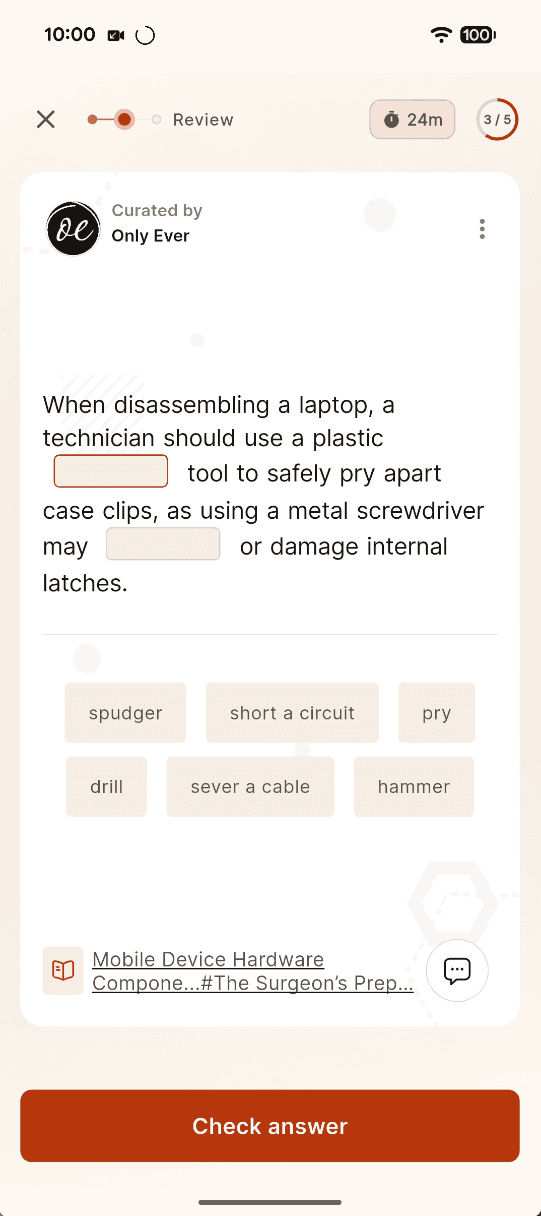 Recall screen
