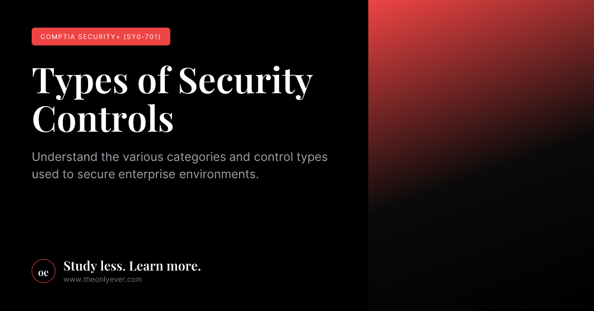 Types of Security Controls - CompTIA Security+ (SY0-701) | Only Ever