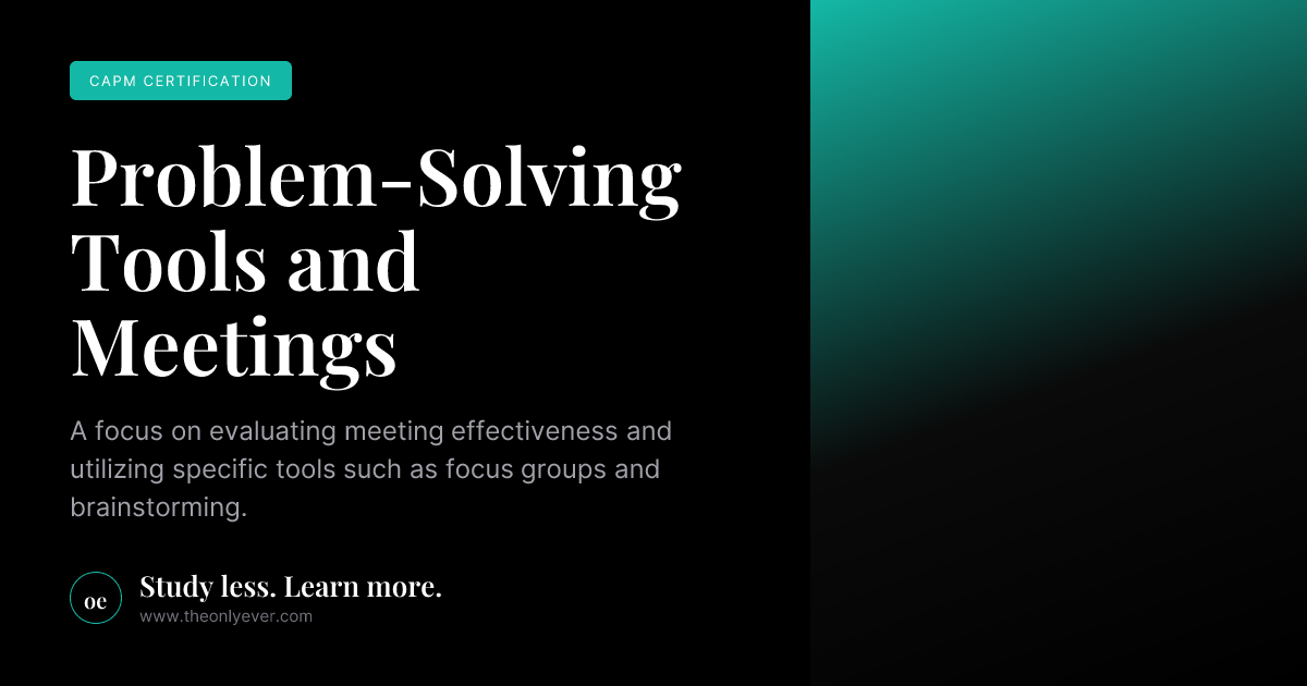Problem-Solving Tools and Meetings - CAPM Certification | Only Ever